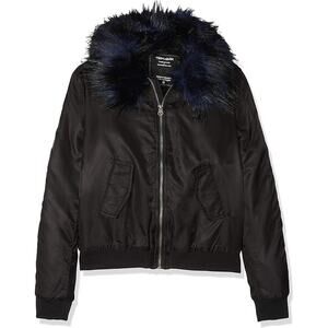 Teddy Smith Black Faux Fur Puffy Jackets Kids Size 12